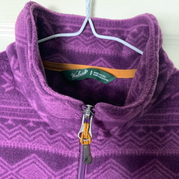 Woolrich | Eggplant Purple Fleece Full Zip Nordic Vest - Small - Picture 2 of 7